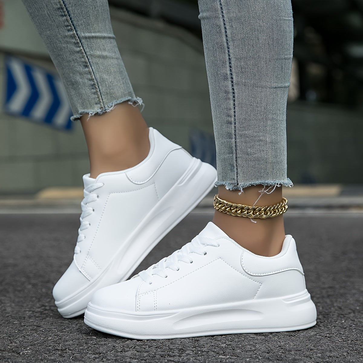 Saubere Weiße Damen Turnschuhe