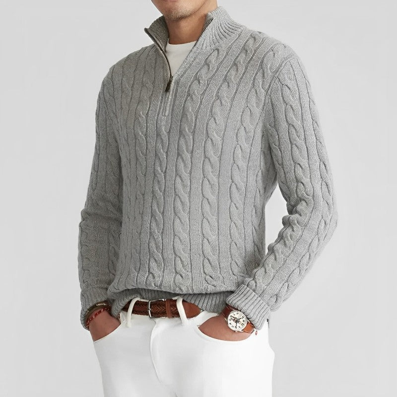 Stilvoller Strickpullover mit Reißverschluss
