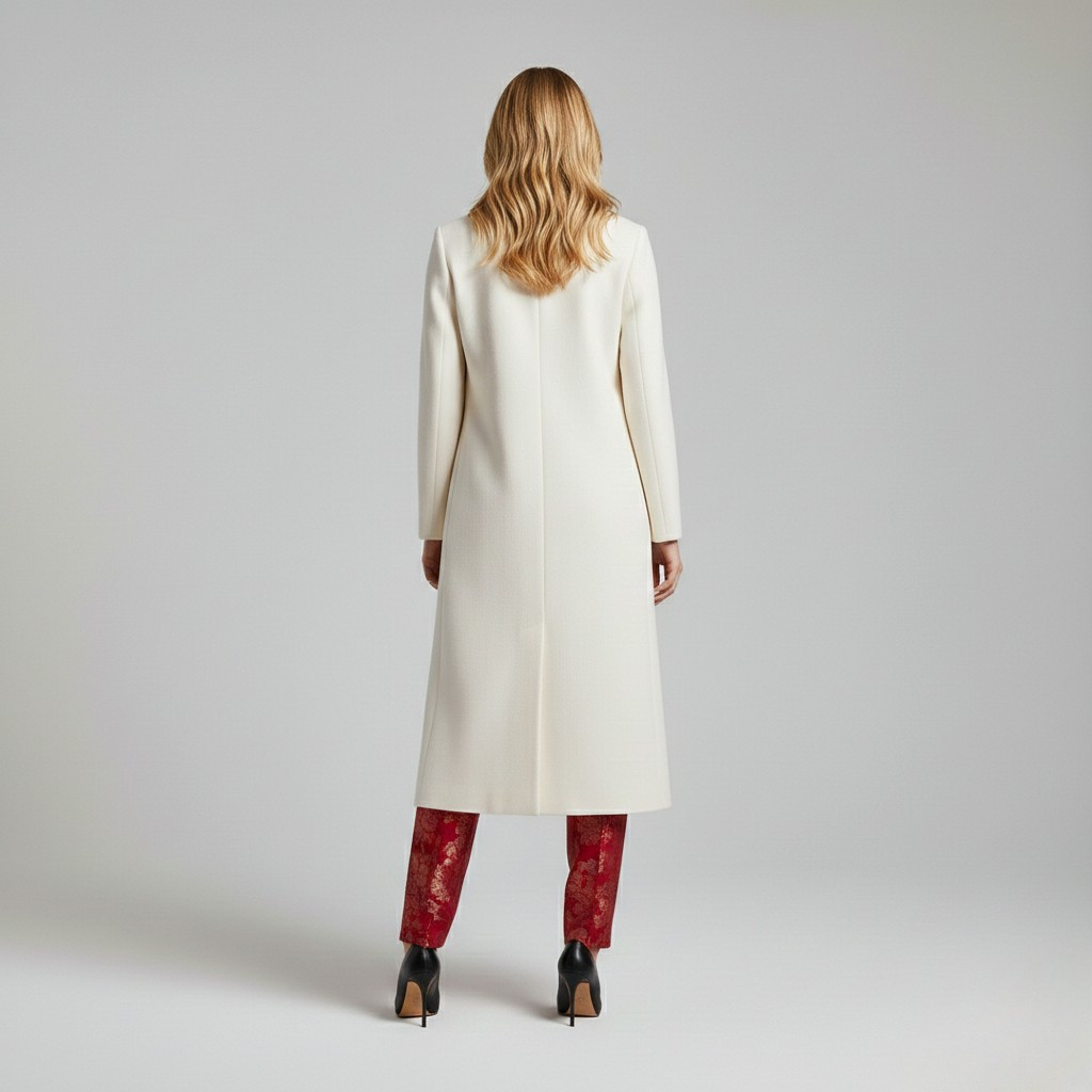 Taillierter Longline Mantel Reverskragen