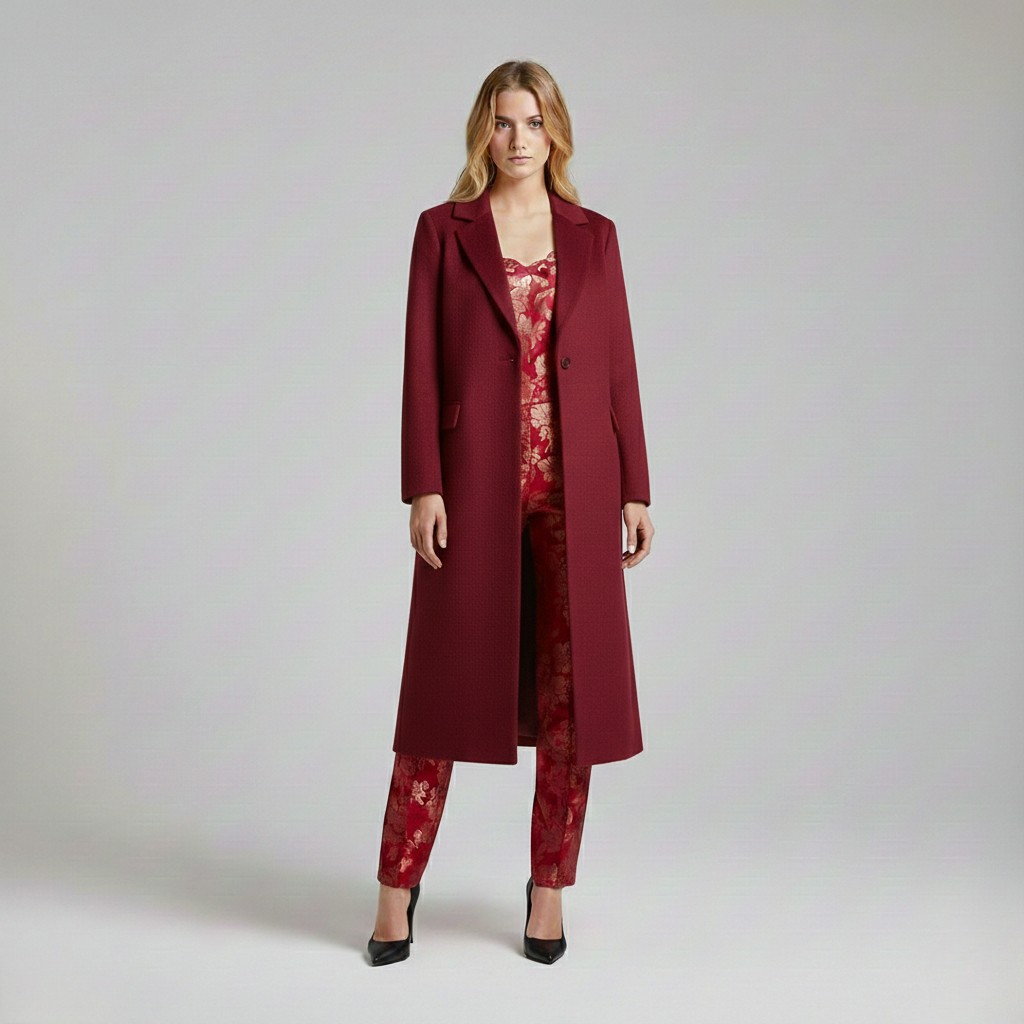 Taillierter Longline Mantel Reverskragen