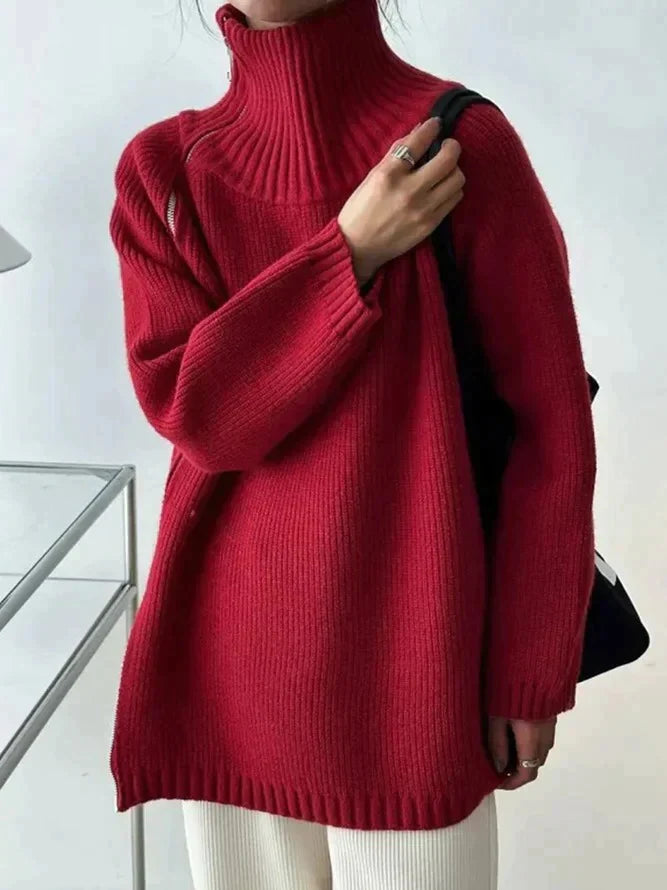 Damen Pullover mit hohem Halsausschnitt