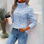 Warm gestrickter Rollkragenpullover