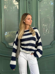 Gestreifter Strickpullover