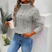 Warm gestrickter Rollkragenpullover