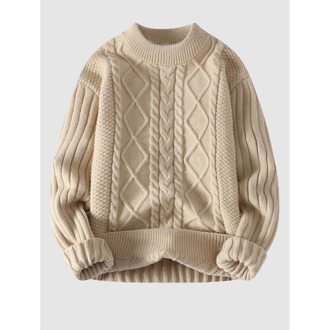 Gemütlicher Pullover aus Kabelstrick