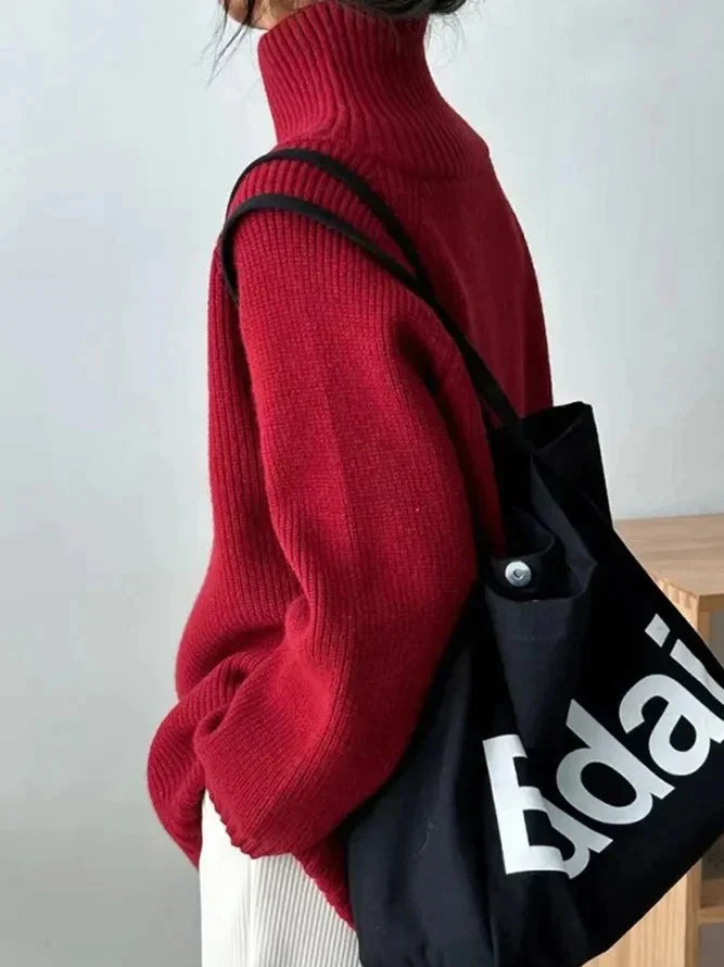 Damen Pullover mit hohem Halsausschnitt
