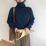 Damen Herbst und Winter Rollkragenpullover