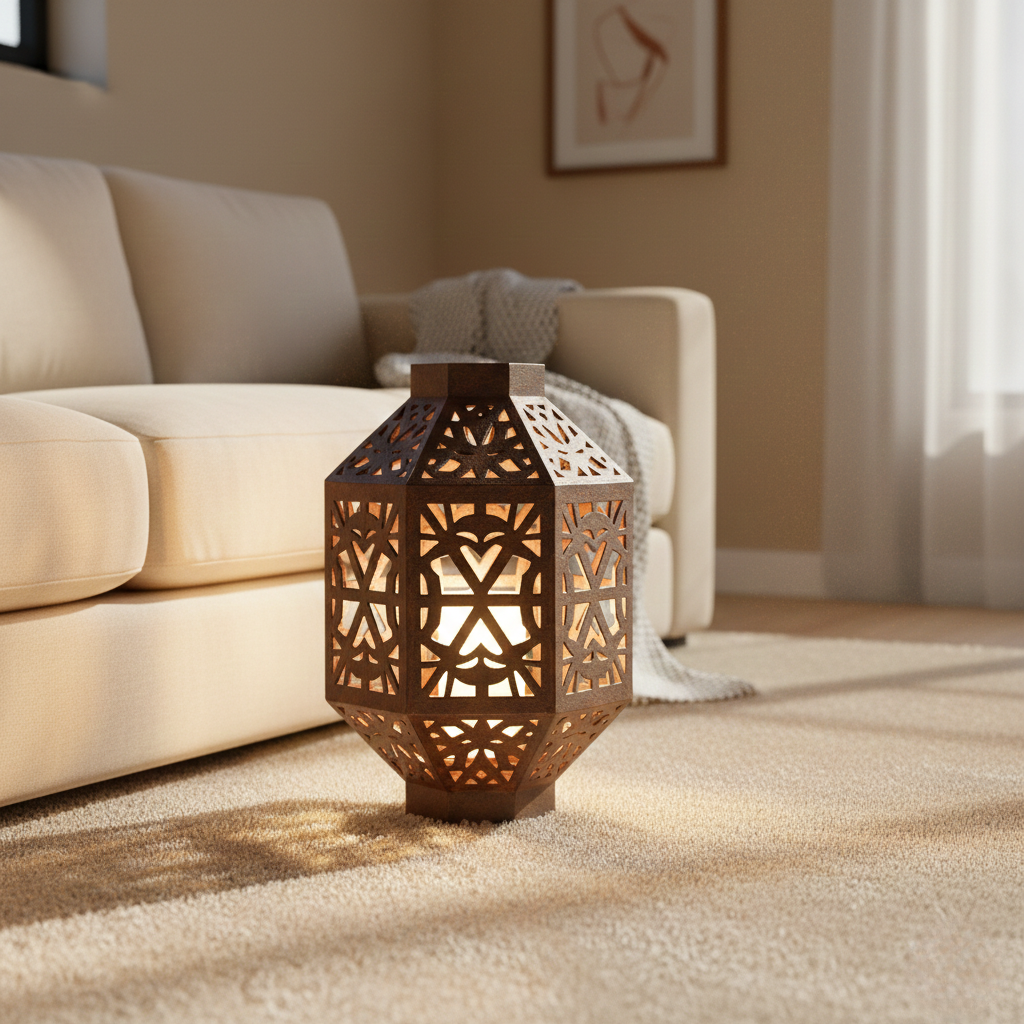 Verzierte Metalllaterne mit Cutout-Design