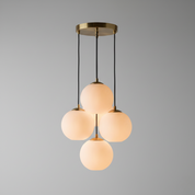 Gerippte Glasglobus Cluster-Pendelleuchte