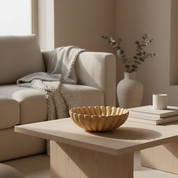 Dekorative Schale mit geriffelter Steinstruktur