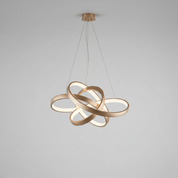 Gold – Moderner ineinandergreifender LED Ring-Kronleuchter
