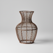 Rustikale geflochtene Metallvase Laterne