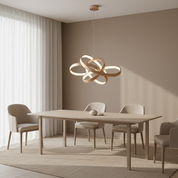 Gold – Moderner ineinandergreifender LED Ring-Kronleuchter