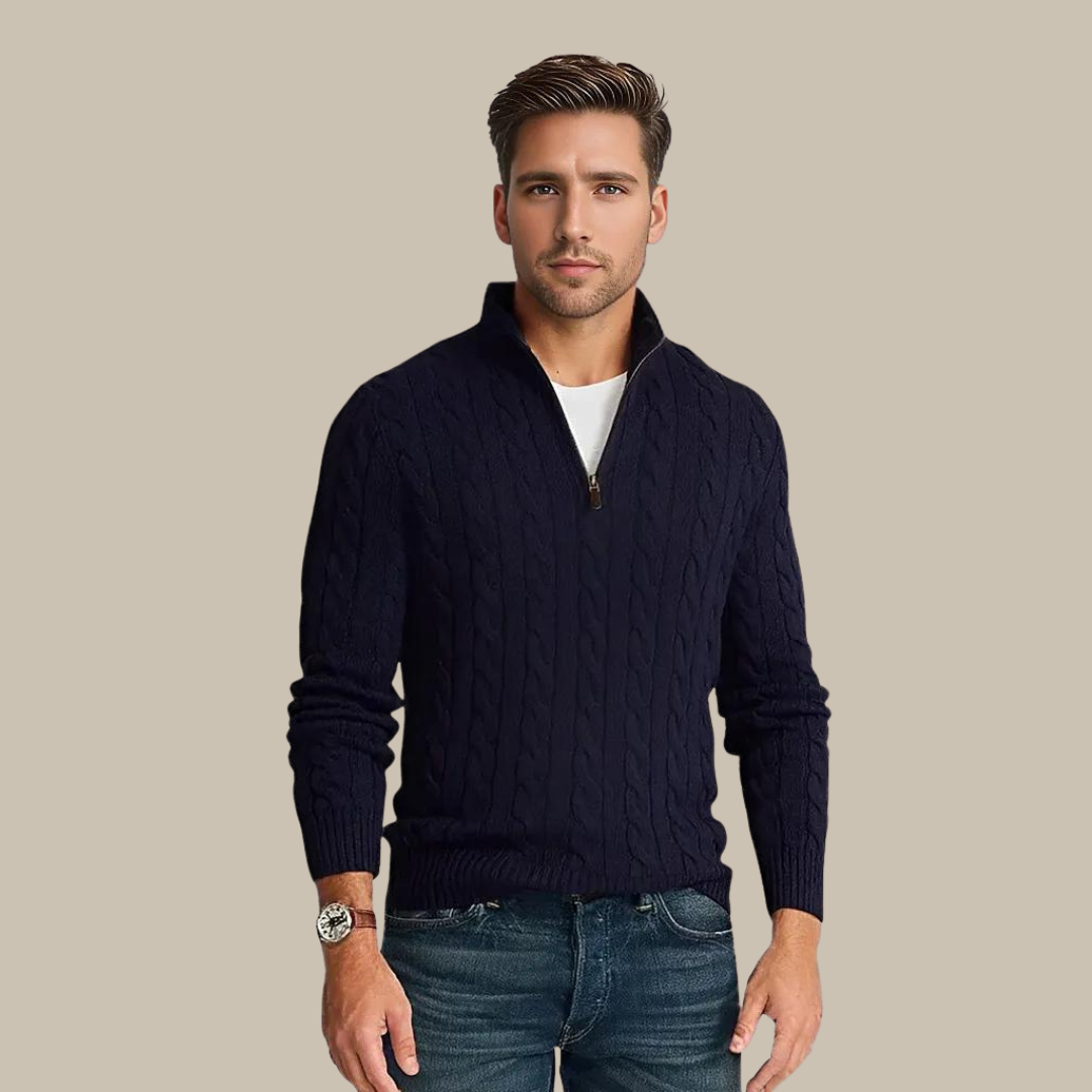 Stilvoller Strickpullover mit Reißverschluss
