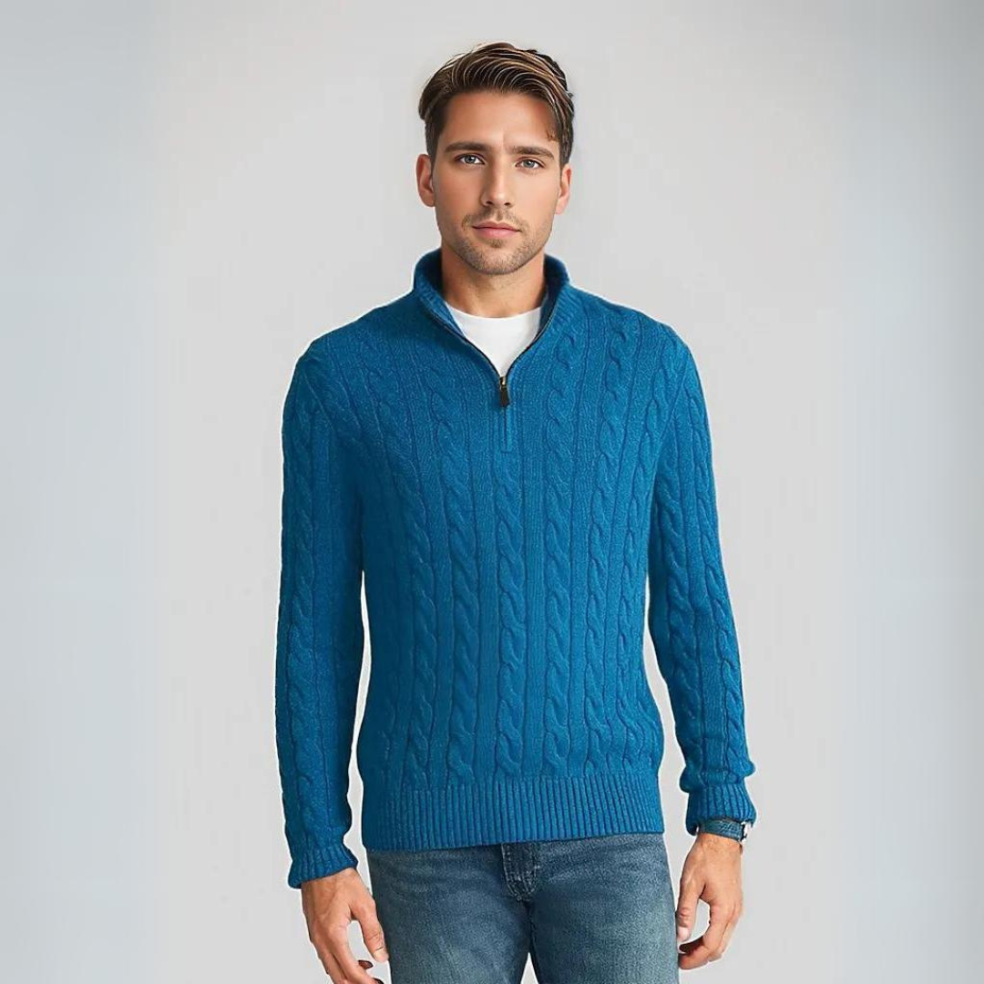 Stilvoller Strickpullover mit Reißverschluss