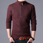 Herren Klassischer Pullover mit Reißverschluss