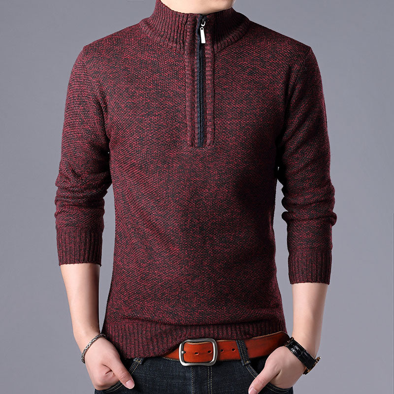 Herren Klassischer Pullover mit Reißverschluss