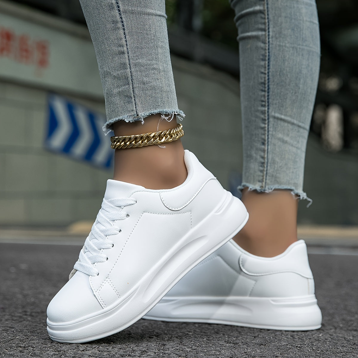 Saubere Weiße Damen Turnschuhe