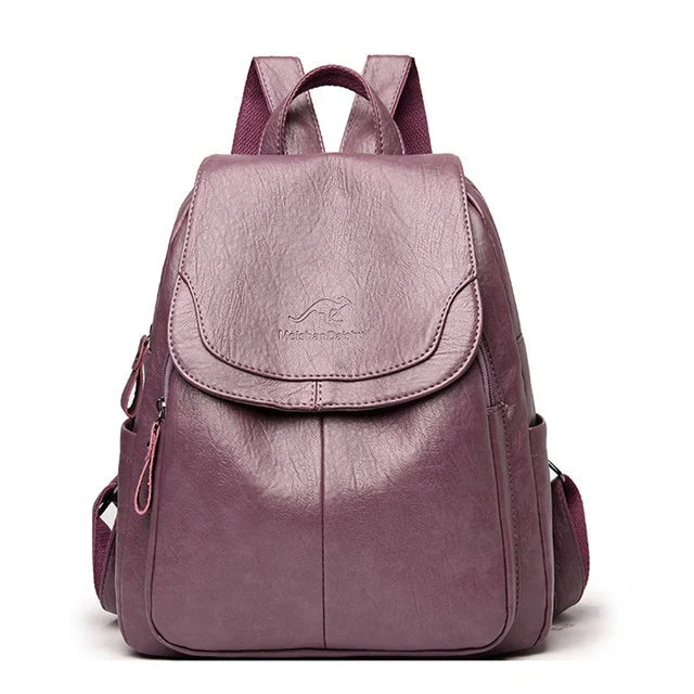 Diebstahlsicherer Lederrucksack