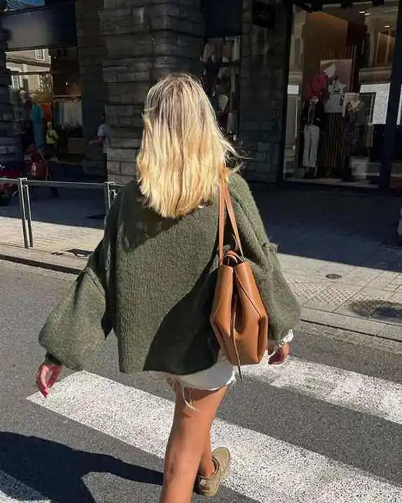 Damen übergroßer Strickpullover