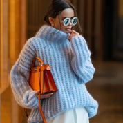 Oversize Strick Rollkragenpullover
