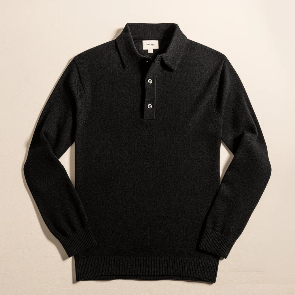 Langarm Polo Strickpullover