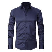 Herren Knitterfreies Langarmhemd