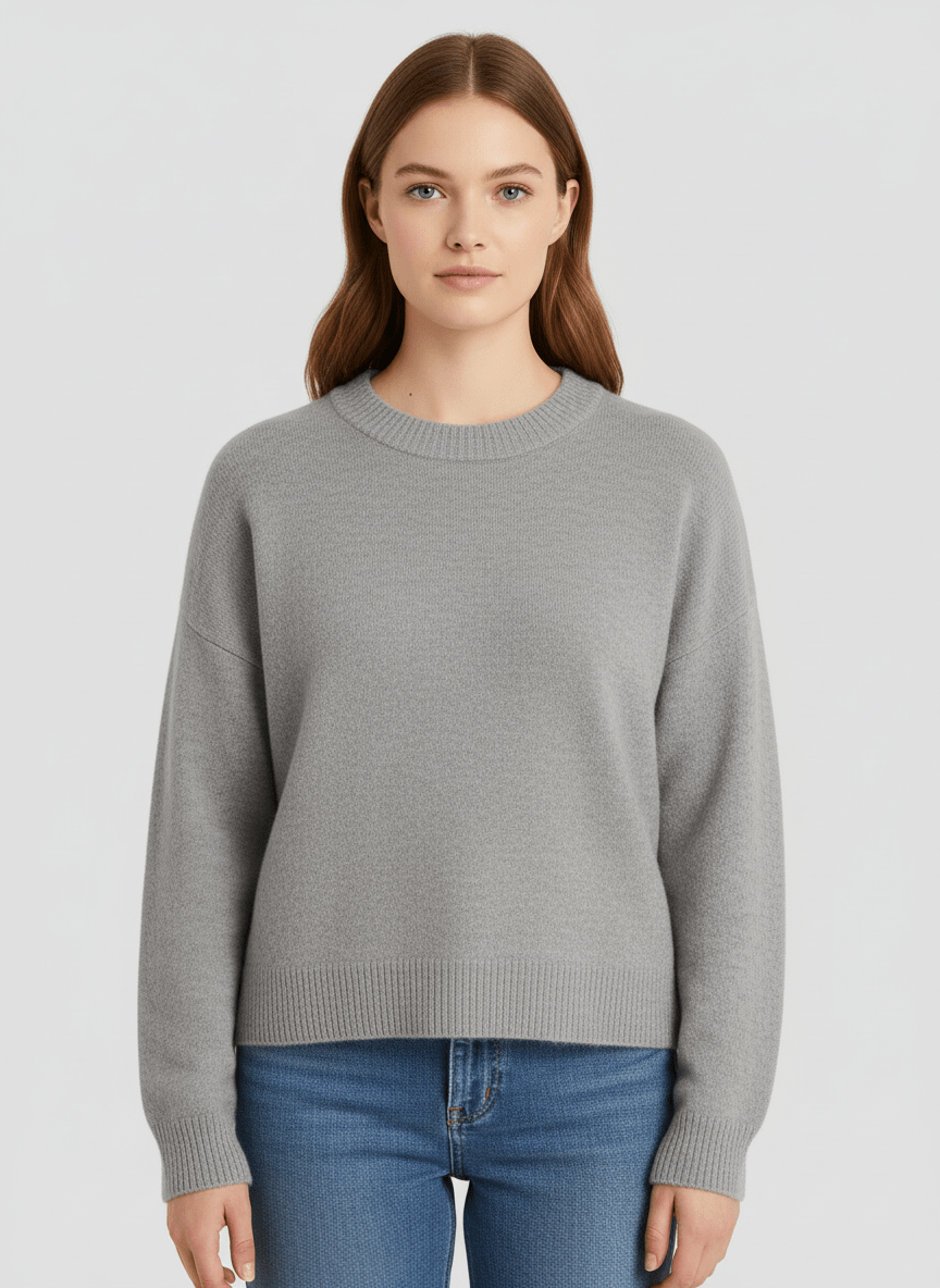 Klassischer Strickpullover Rundhalsausschnitt