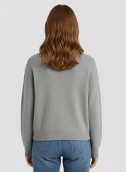 Klassischer Strickpullover Rundhalsausschnitt