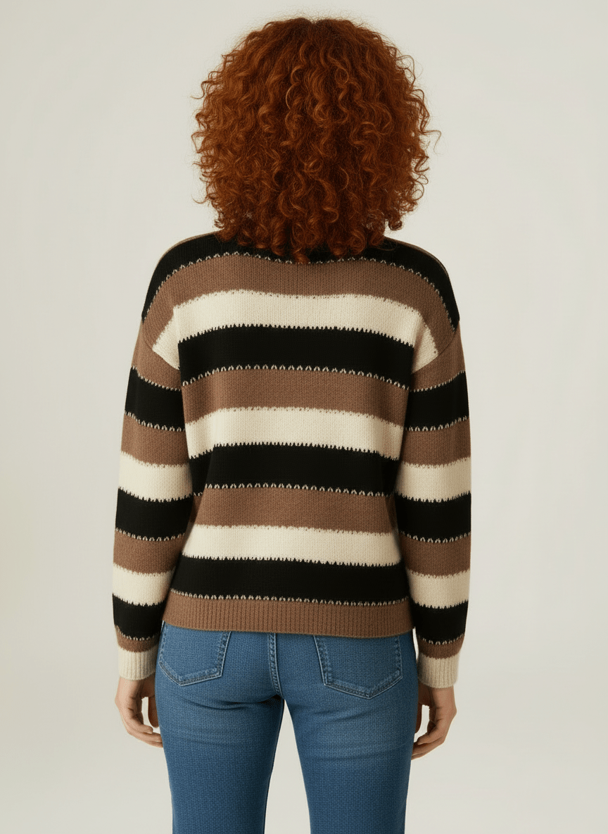 Gestreifter Strickpullover Lockere Form