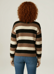 Gestreifter Strickpullover Lockere Form