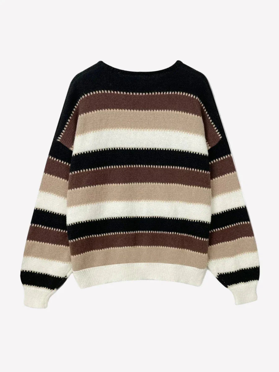 Gestreifter Strickpullover Lockere Form