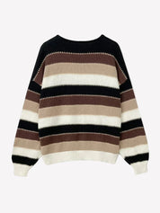 Gestreifter Strickpullover Lockere Form