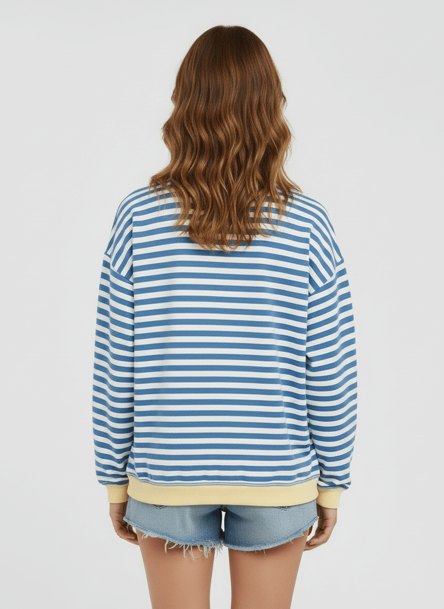 Gestreifter Oversized Strickpullover