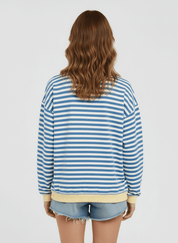Gestreifter Oversized Strickpullover