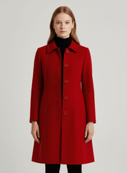 Langer Wollmantel Taillierte Silhouette