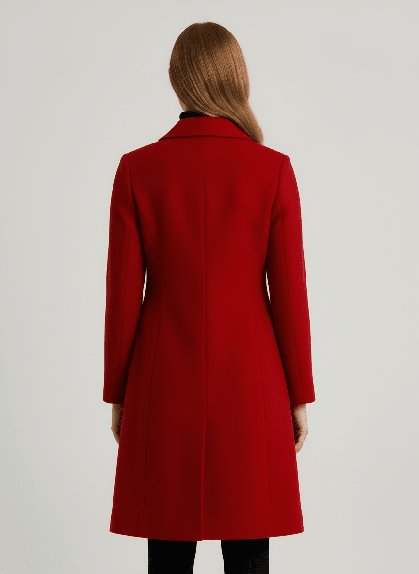 Langer Wollmantel Taillierte Silhouette