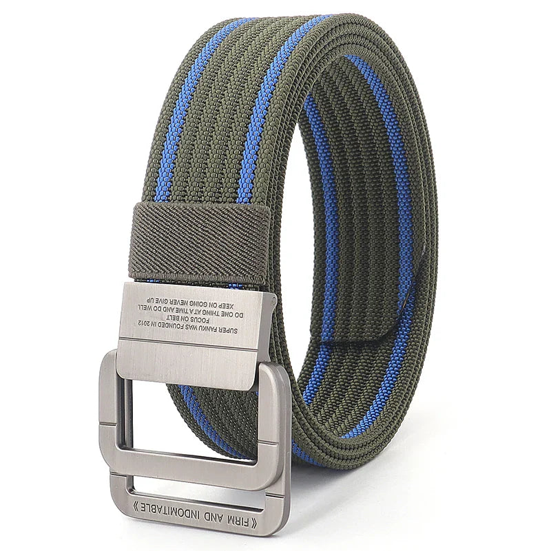 Gestreifter Canvas Ringgürtel