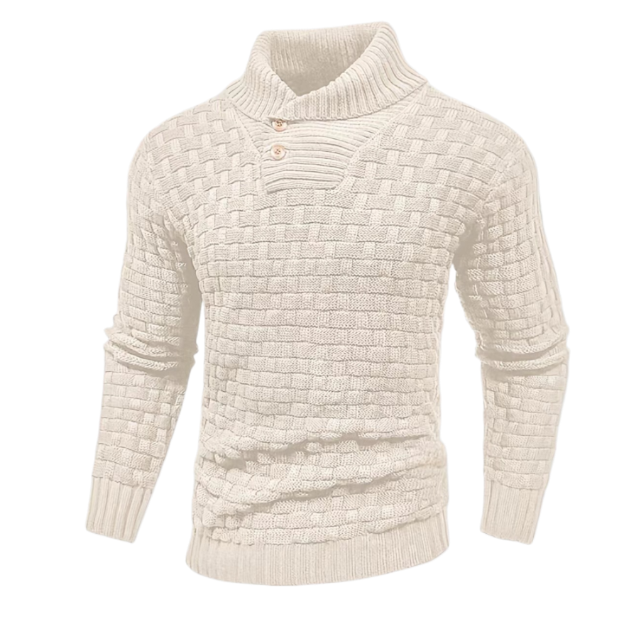 Herrenpullover mit Schalkragen