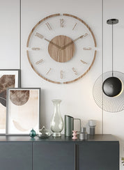 Transparente Acryl & Holz Stille Wanduhr