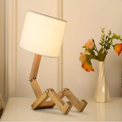 Flexible Schreibtischlampe aus Massivholz