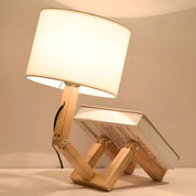 Flexible Schreibtischlampe aus Massivholz