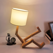 Flexible Schreibtischlampe aus Massivholz