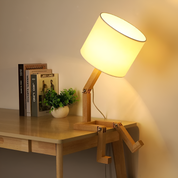 Flexible Schreibtischlampe aus Massivholz