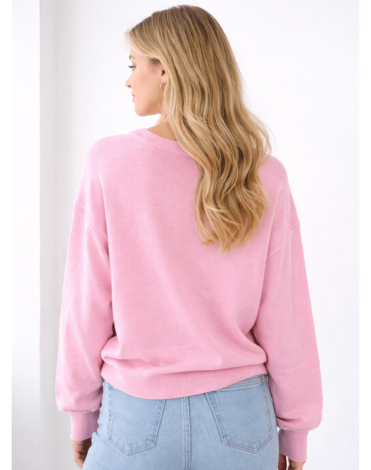 Feinstrick Pullover Rundhals Locker