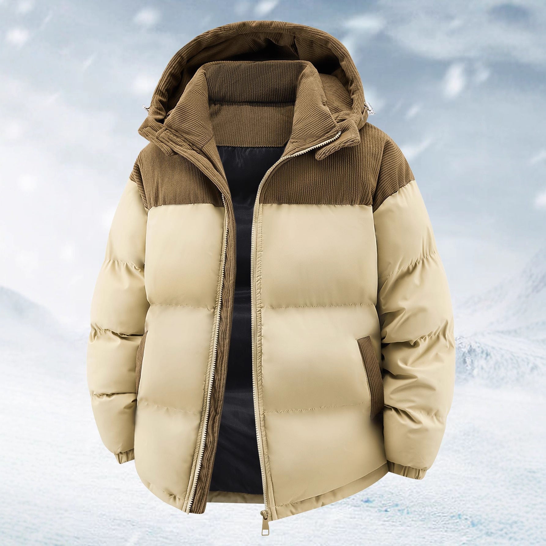 Warme Herren Winterjacke mit Kapuze