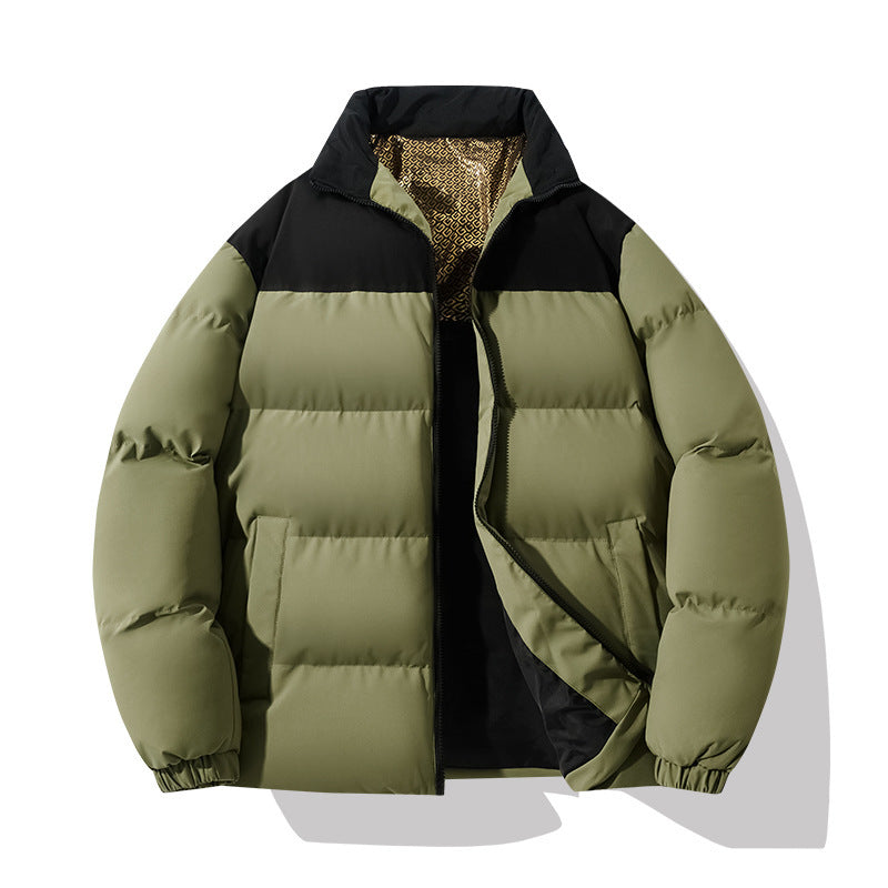 Gefütterte Herren Steppjacke mit hohem Kragen
