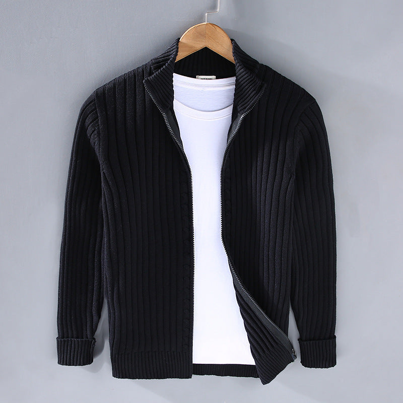 Stilvoller Herren Rippstrickjacke