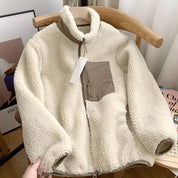 Trendige Vintage Fleece Winterjacke