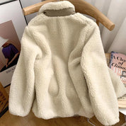 Trendige Vintage Fleece Winterjacke